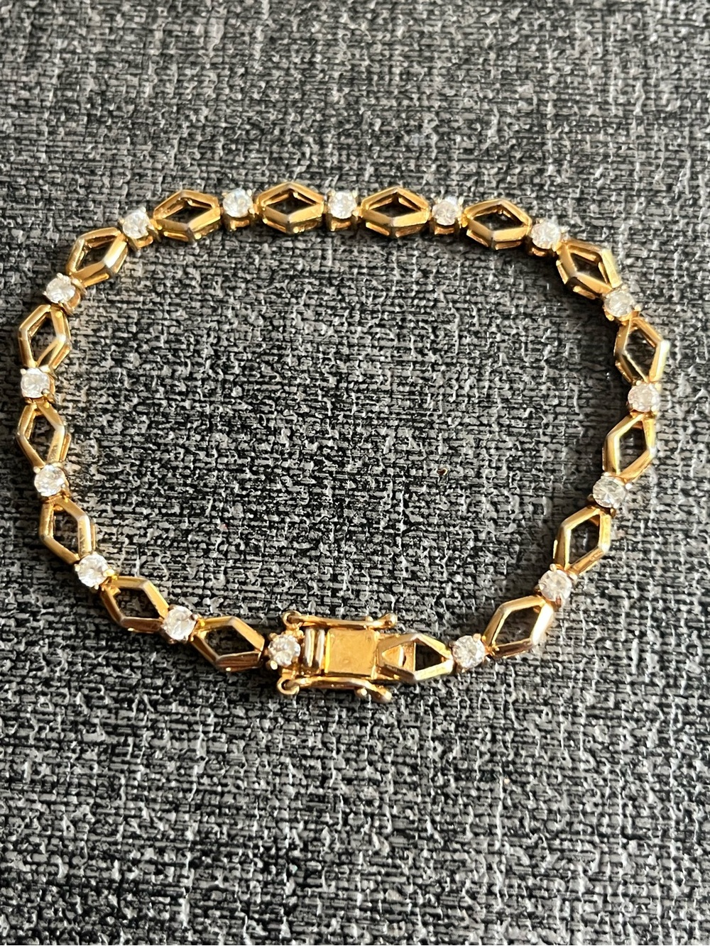 Gold overtone Roman tennis bracelet